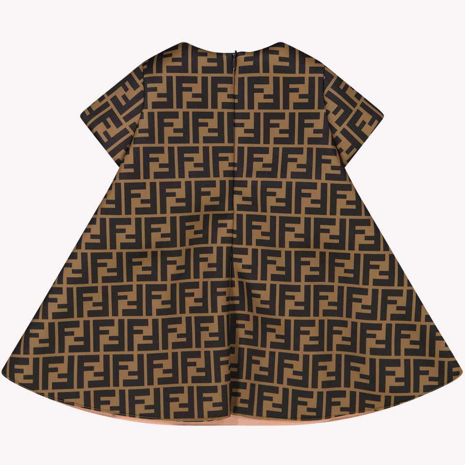 Fendi Baby Girls Dress In Brown