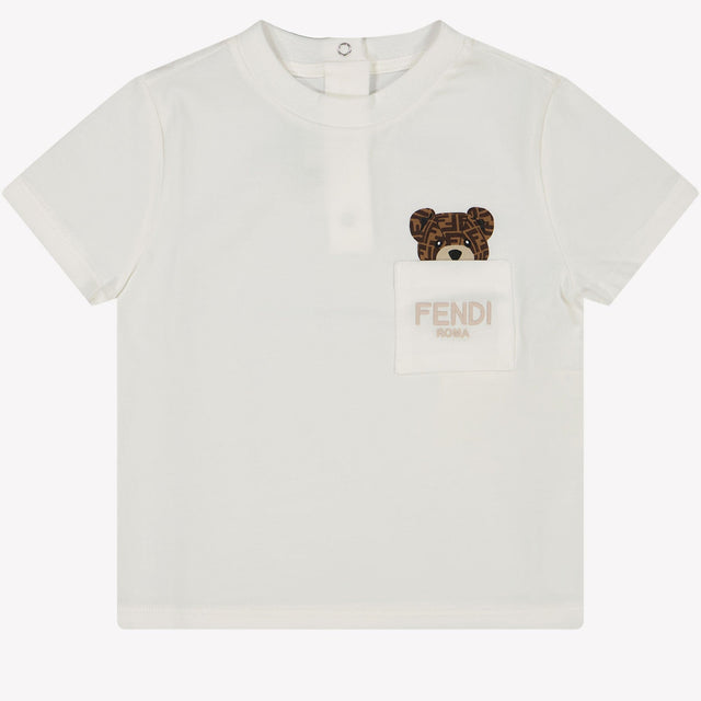 Fendi Baby Unisex T-shirt Wit 3 mnd
