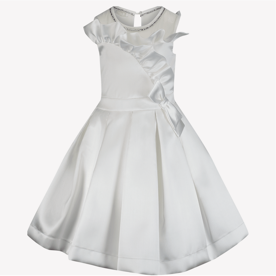 MonnaLisa Kinder Meisjes Jurk Off White 4Y
