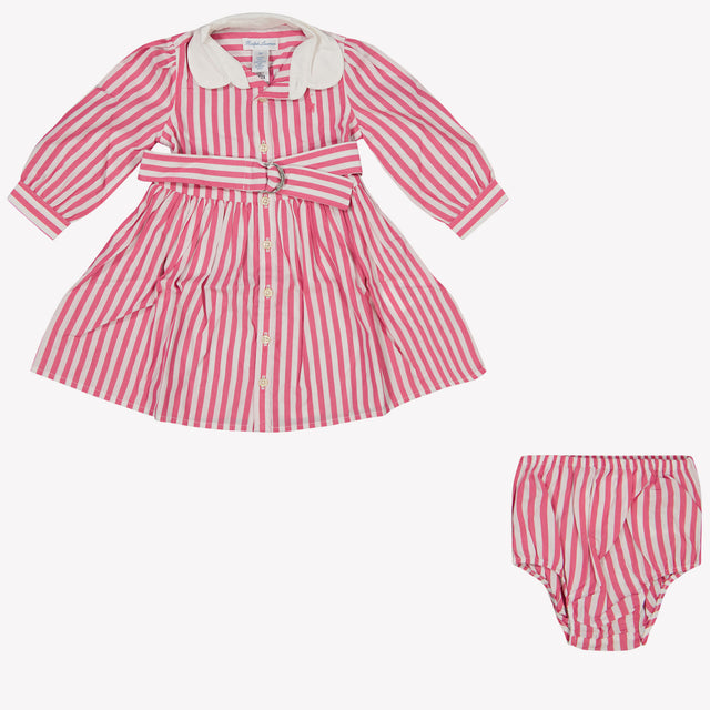 Ralph Lauren Baby Girls Dress In Fuchsia