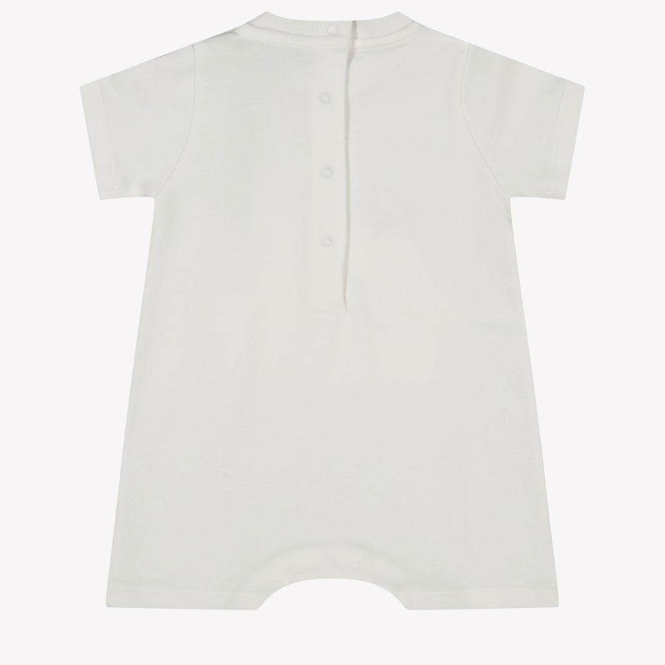 Moncler Baby Unisex Playsuit in White