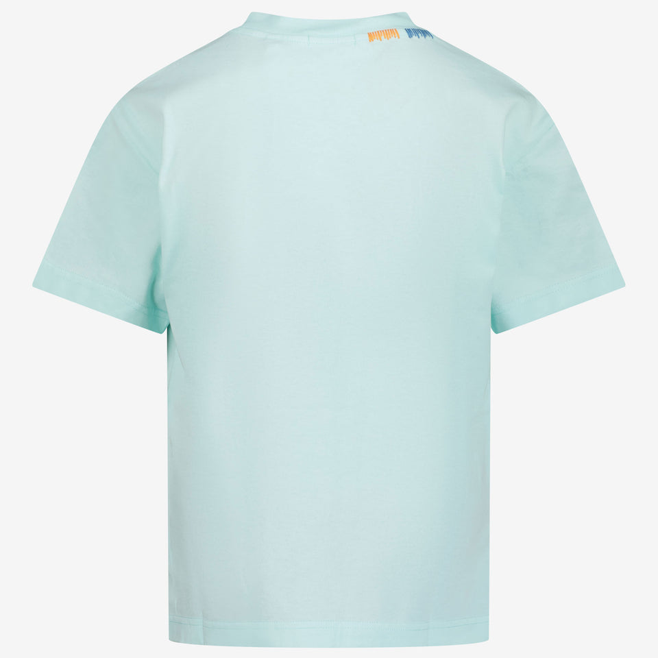 Palm Angels Kinder Jongens T-Shirt In Turquoise