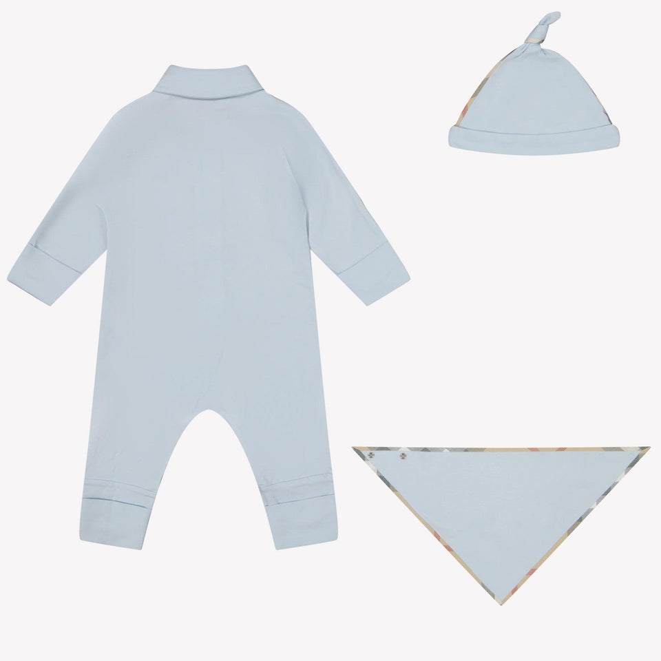 Burberry Baby Boys Playsuit  Light Blue