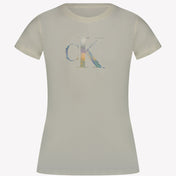 Calvin Klein Kids Girls T-Shirt Hafif Bej