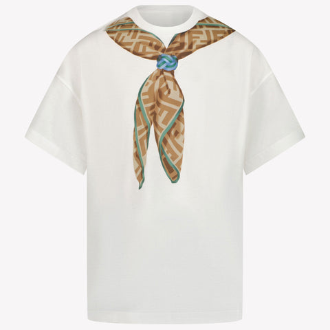 Fendi Kids Unisex T-shirt in White