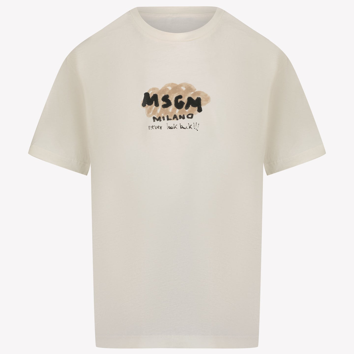 MSGM Kinder Jongens T-Shirt In Off White