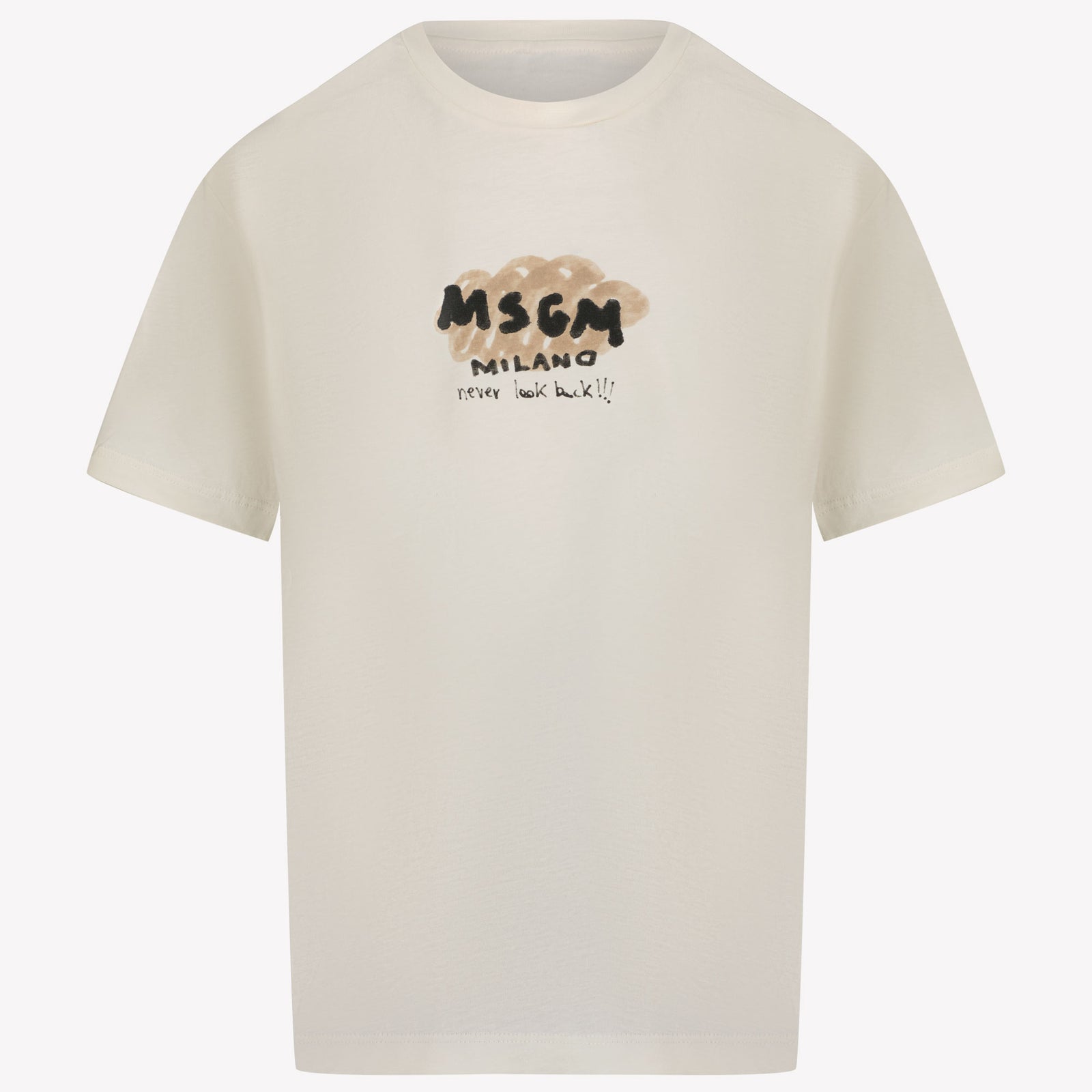 MSGM Kinder Jongens T-Shirt In Off White