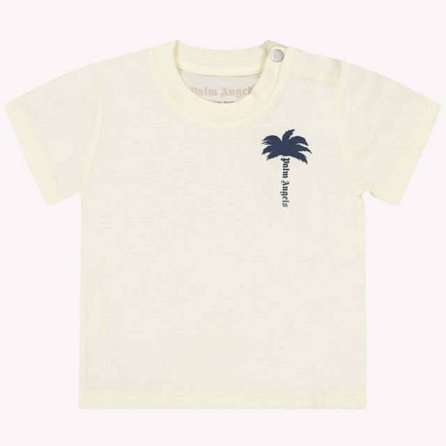 Palm Angels Baby Jongens T-Shirt In Off White