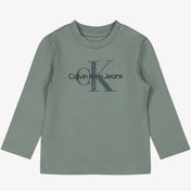 Calvin Klein 男の子のTシャツグリーン