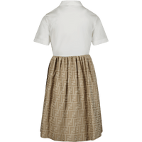 Fendi Kinder Meisjes Jurk Beige