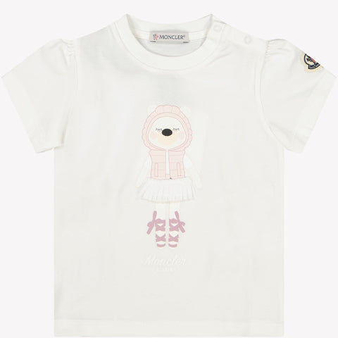 Moncler Baby Meisjes T-Shirt Off White 3/6