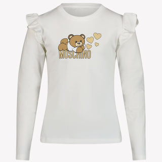 Moschino Meisjes T-shirt Off White 4Y