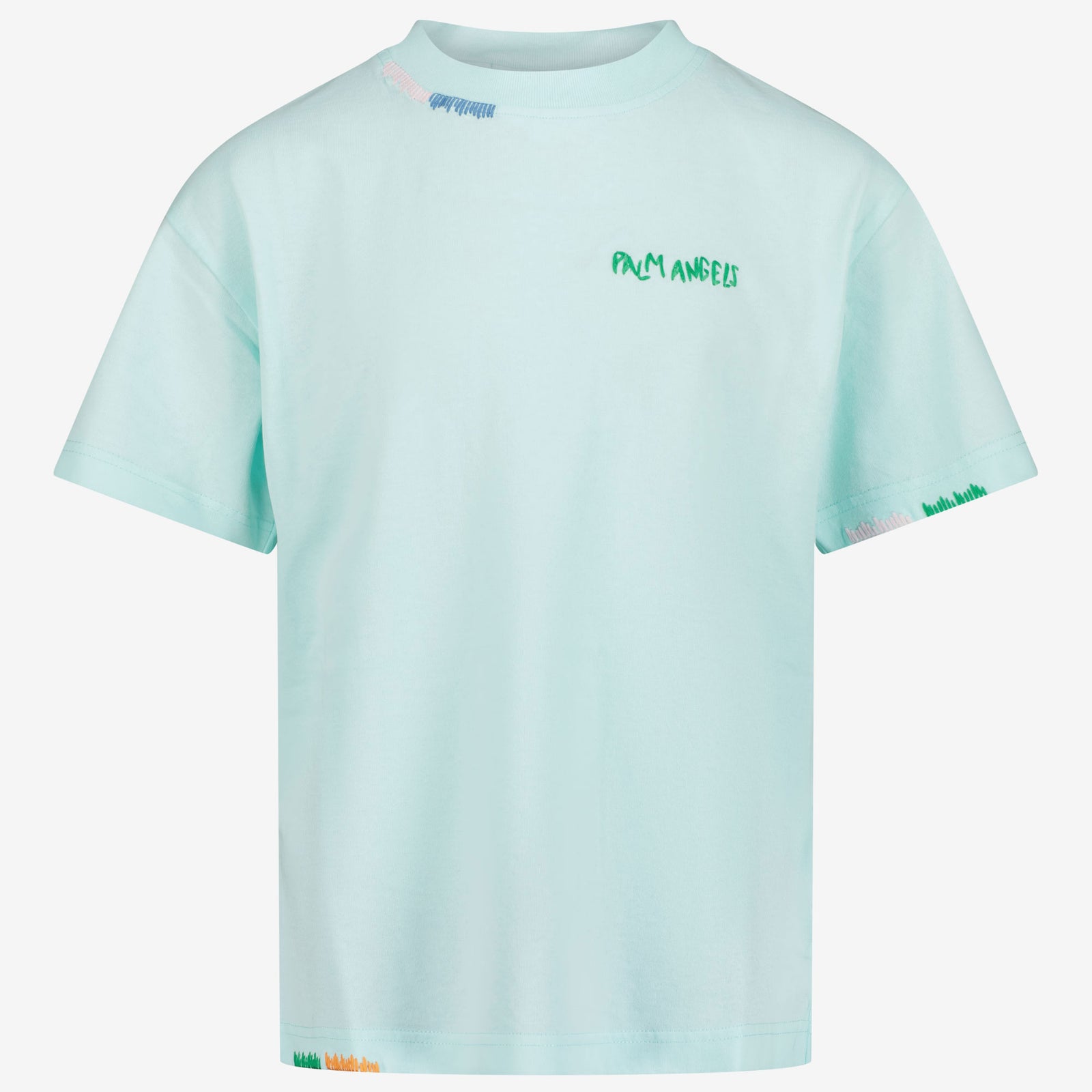 Palm Angels Kids Boys T-Shirt in Turquoise