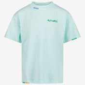 Palm Angels Kinder Jongens T-Shirt In Turquoise