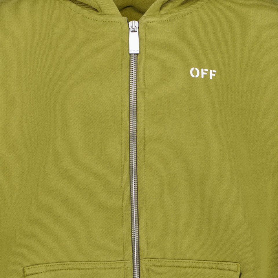 Off-White Boys Cardigan Olive Green