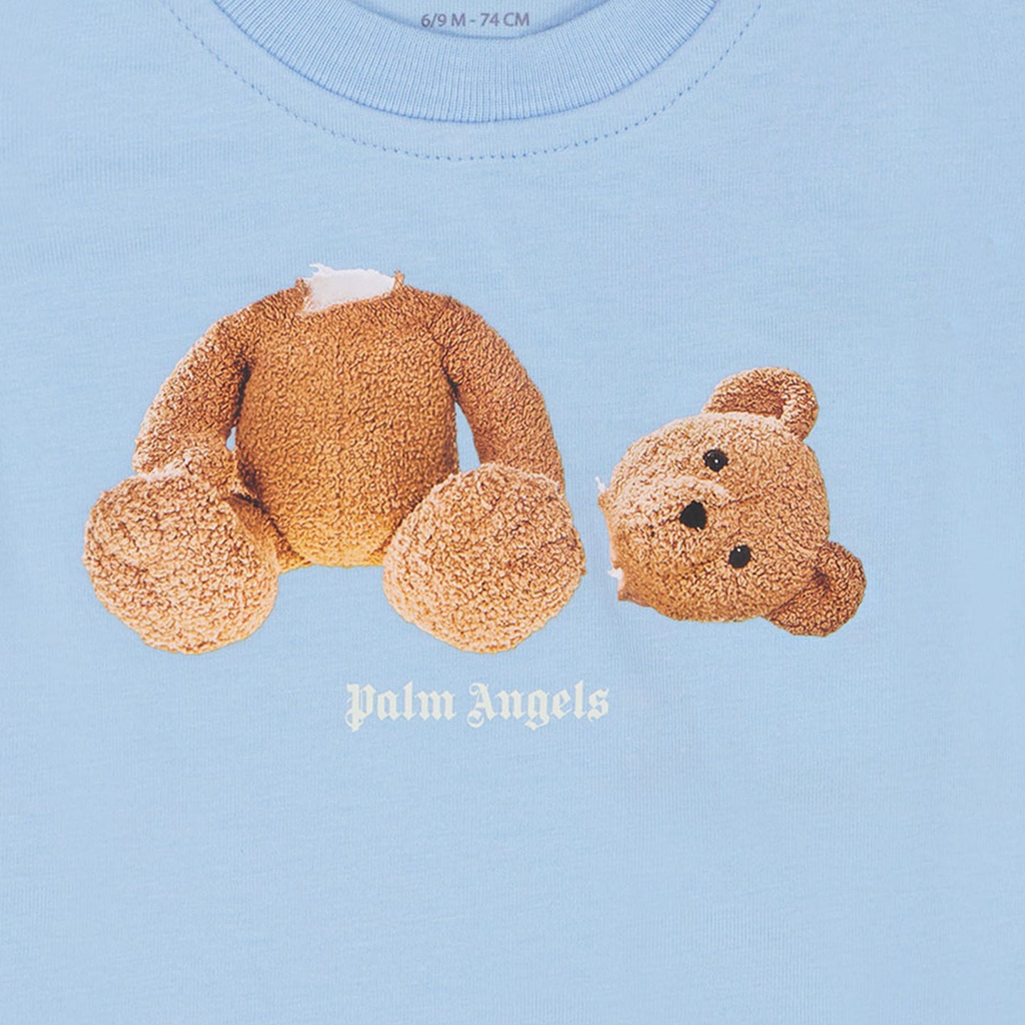 Palm Angels Baby Jongens T-Shirt In Licht Blauw