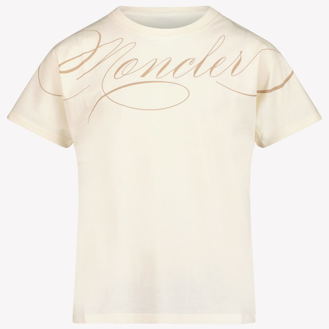 Moncler Kinder Meisjes T-Shirt In Off White