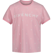Givenchy çocuk kızları tişört pembesi