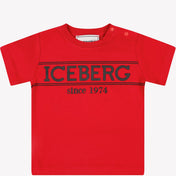 アイスバーグの男の子のTシャツ赤