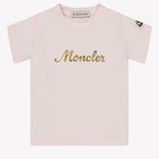 Moncler 女の赤ちゃんTシャツライトピンク