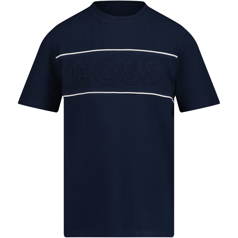 Boss Kinder Jongens T-Shirt Navy 4Y