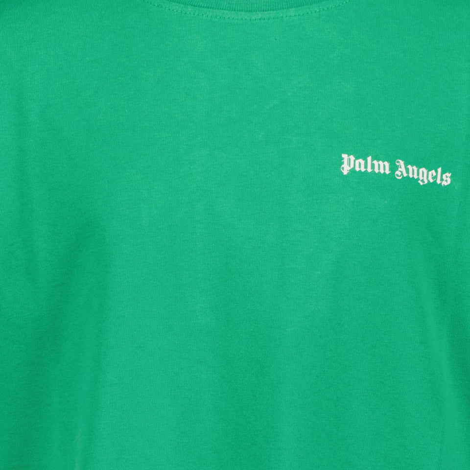 Palm Angels Kids Boys in T-Shirt Green