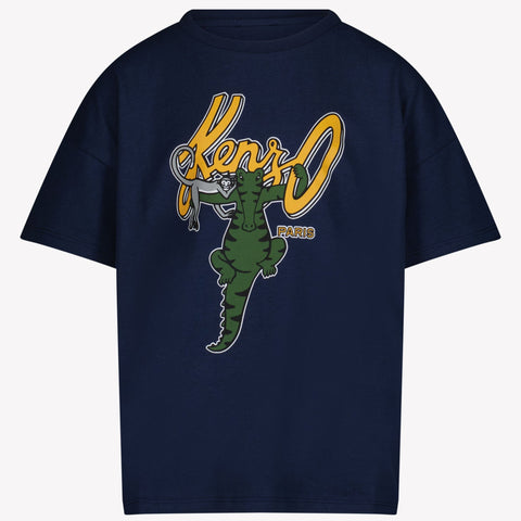 Kenzo Kids Jongens T-shirt Navy 4Y