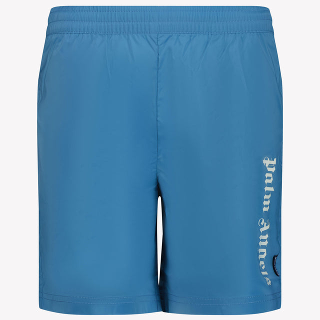 Palm Angels Kids Boys Swimwear In Blue