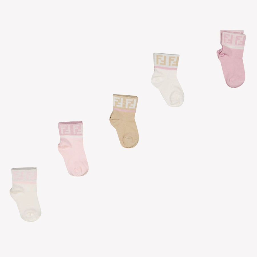 Fendi Baby Girls Sock in Light Pink