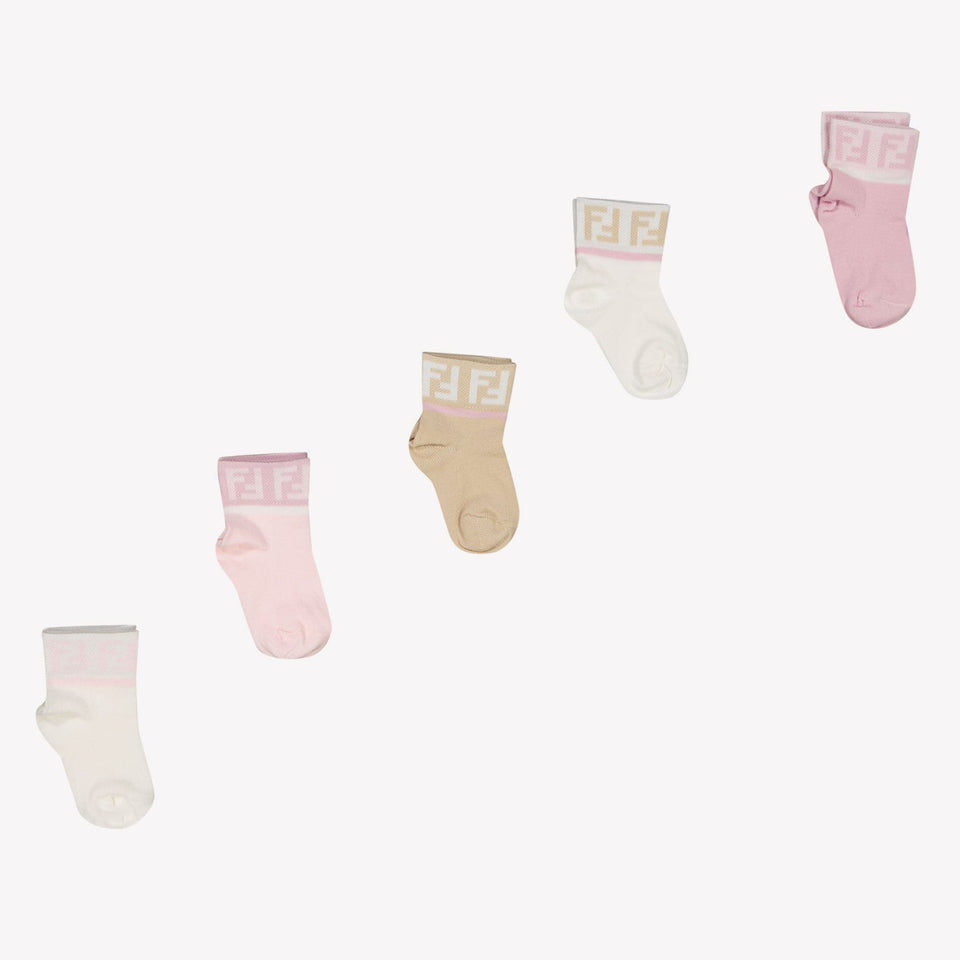 Fendi Baby Meisjes Sokjes In Licht Roze
