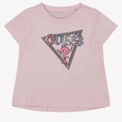 女の赤ちゃんのTシャツライトピンクを推測します