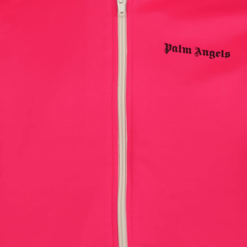 Palm Angels Kids Girls Cardigan in Fluor Pink