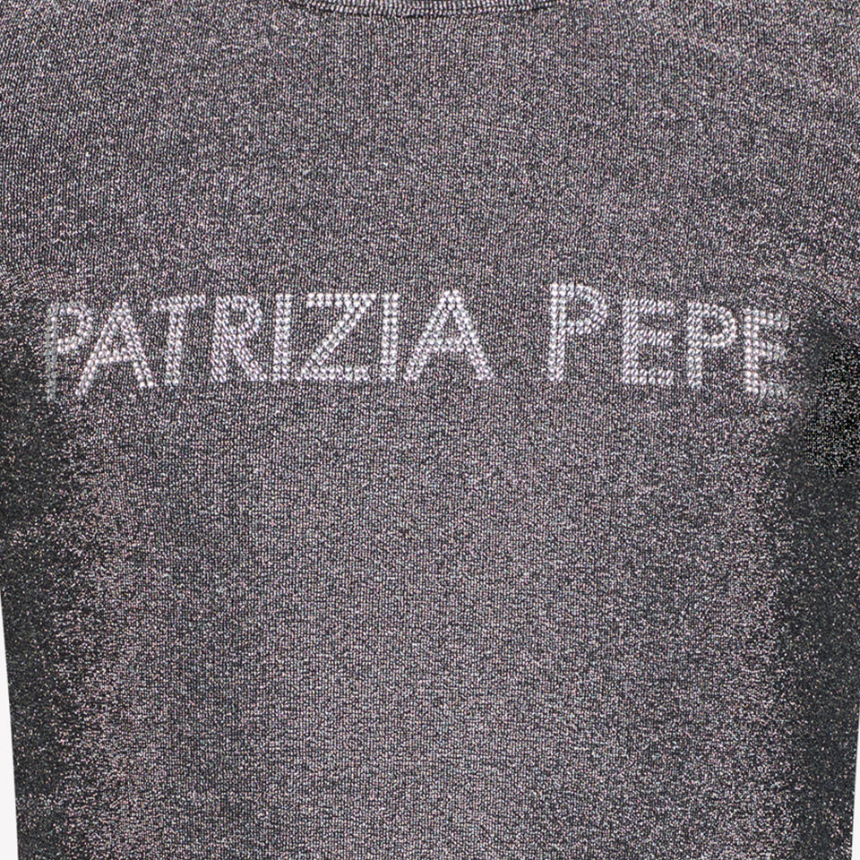 Patrizia Pepe Kinder Meisjes T-shirt Zilver