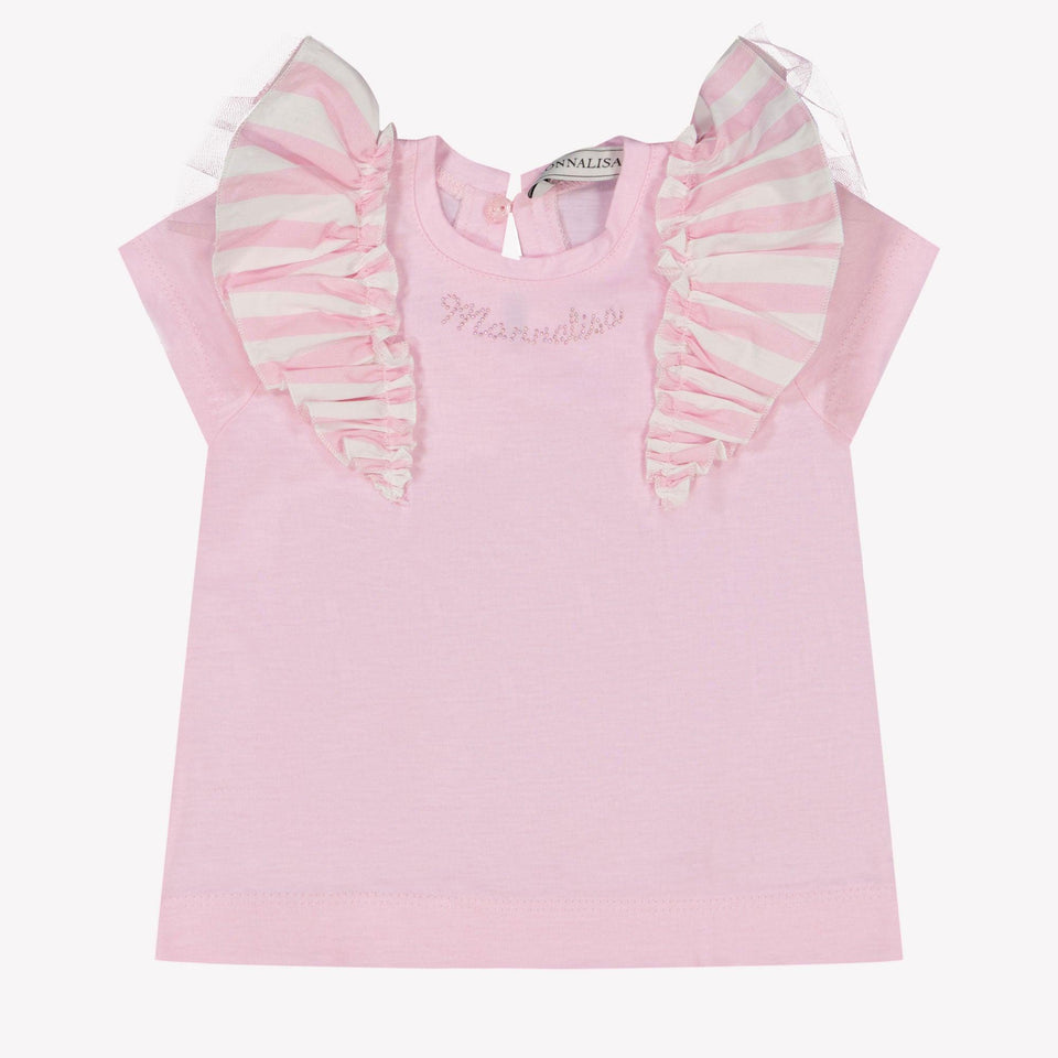 MonnaLisa Baby Meisjes T-Shirt In Licht Roze