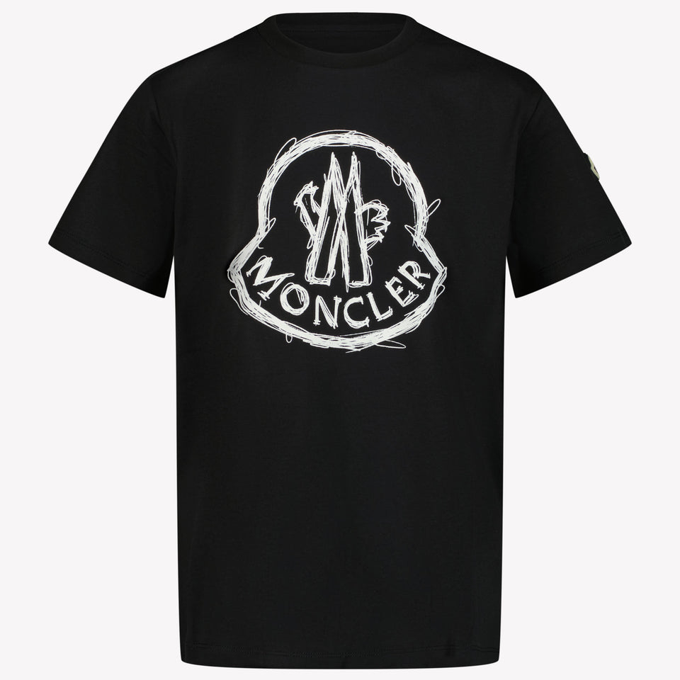 Moncler Kinder Jongens T-Shirt In Zwart