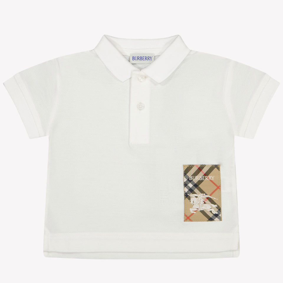 Burberry Johane baby boys polo in White