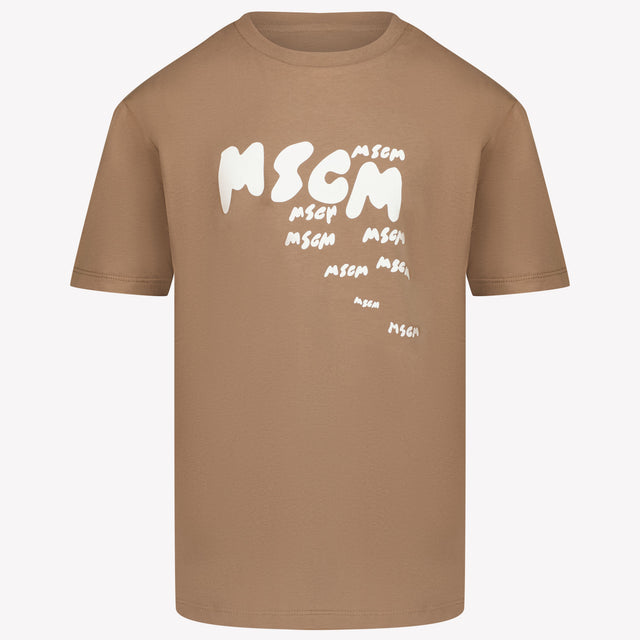 MSGM Kids Boys in T-Shirt Brown