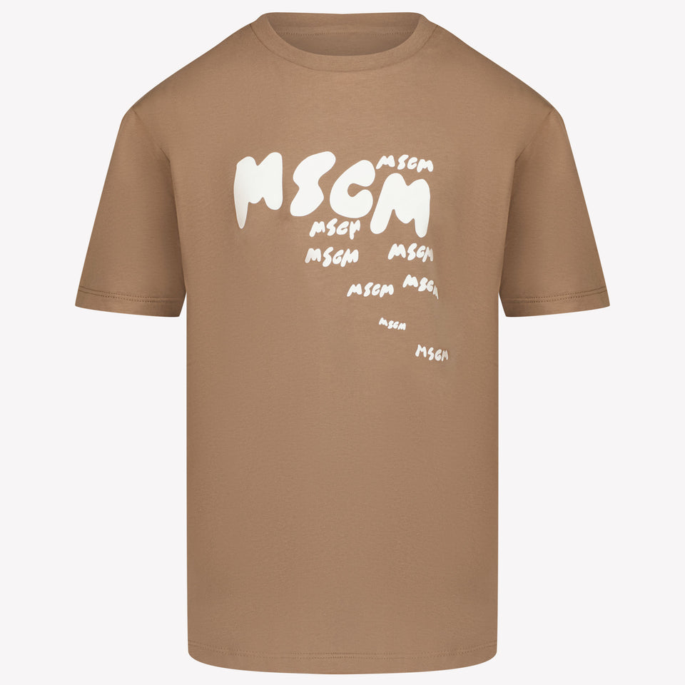 MSGM Kids Boys in T-Shirt Brown