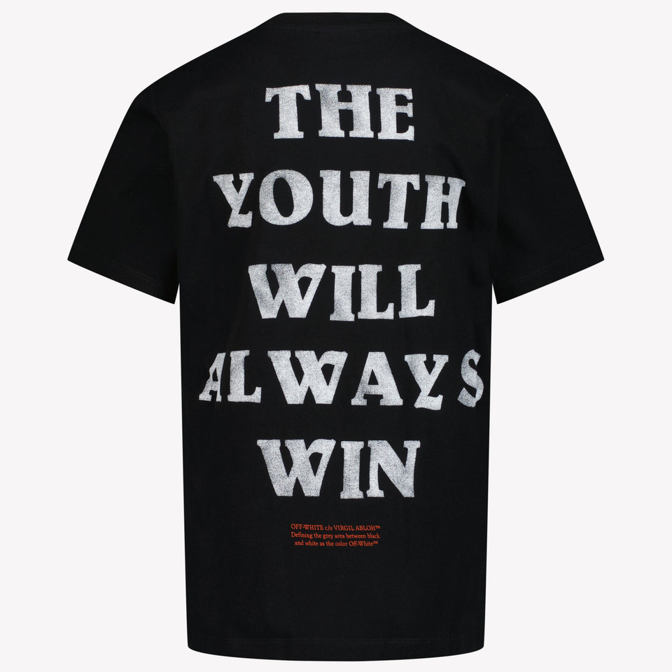 Off-White Kinder Unisex T-Shirt In Zwart