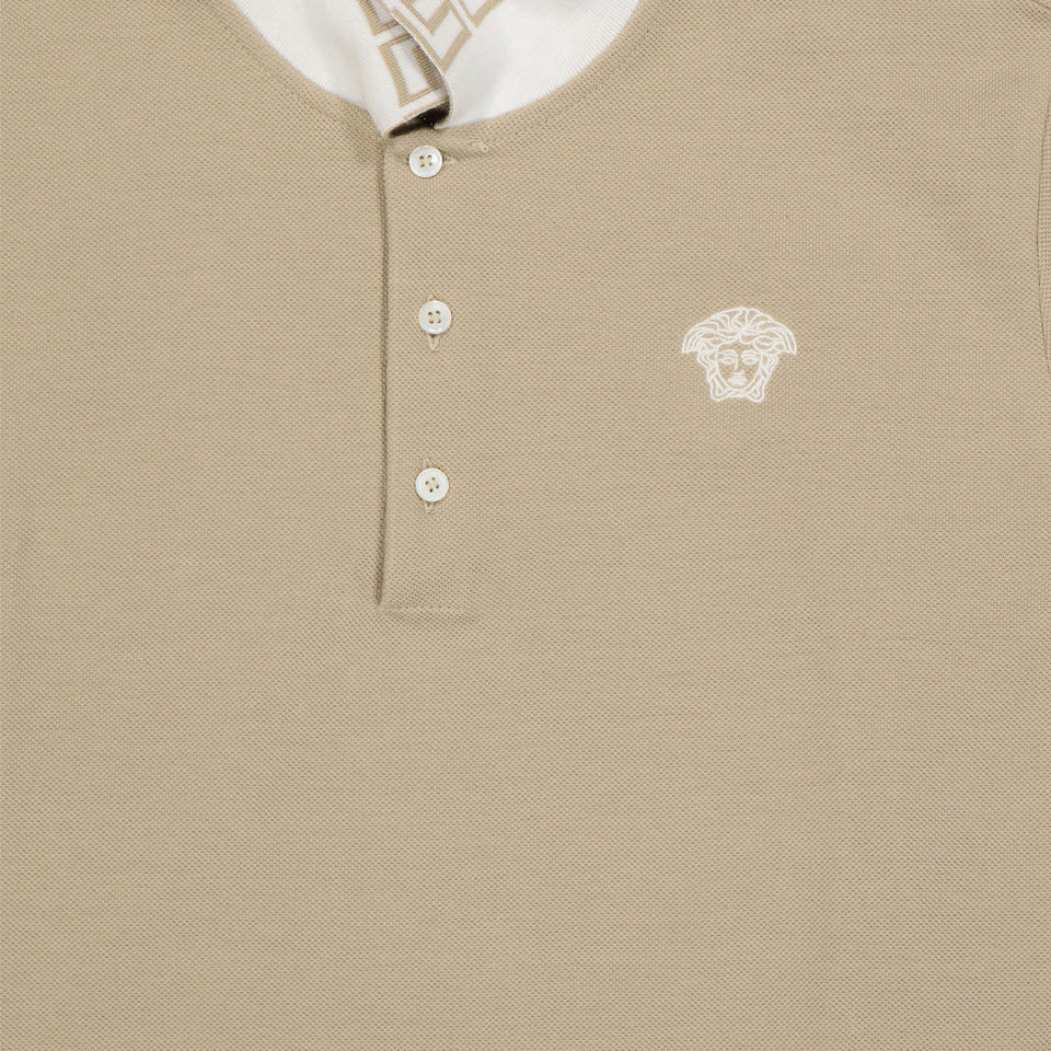 Versace Kids Boys Polo in Beige