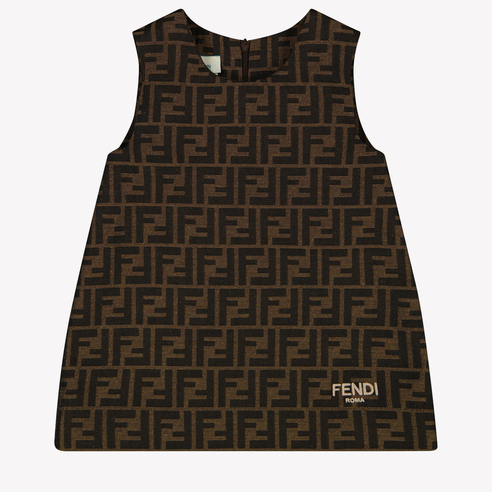 Fendi Baby Meisjes Jurk Bruin