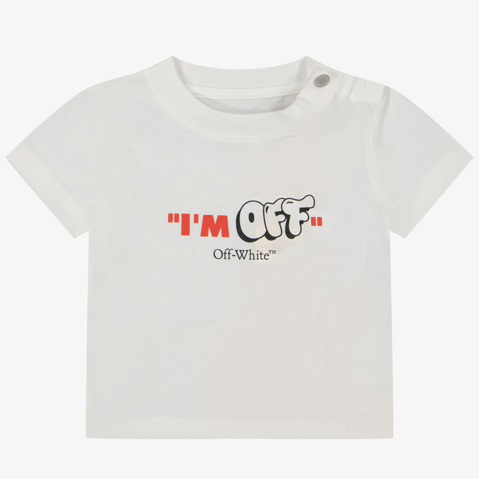 Off-White Baby Jongens T-Shirt In Wit