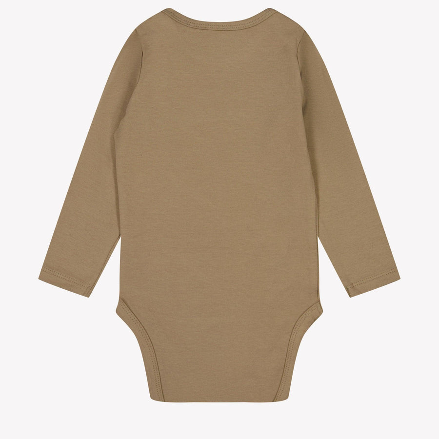 Malelions Baby Unisex Romper Beige
