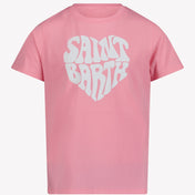 MC2 Saint Barth Children's Girls Tシャツライトピンク