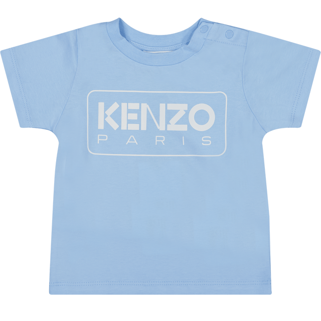 Kenzo kids Baby Jongens T-Shirt Licht Blauw 6 mnd