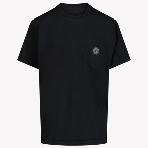 Stone Island Kids Boys  T-Shirt Black
