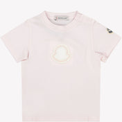 モンクラーの女の赤ちゃんTシャツライトピンク
