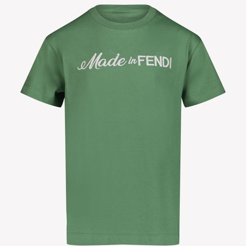 Fendi Kinder Unisex T-shirt Groen 3Y