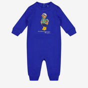 Ralph Lauren Baby Boys Playsuit In Cobalt Blue