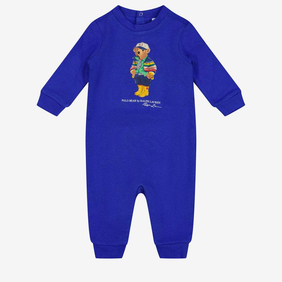 Ralph Lauren Baby Boys Playsuit In Cobalt Blue